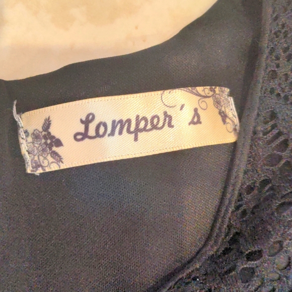 Lompers Black Noir Lace Floral Midi Dress Small - Picture 3 of 3